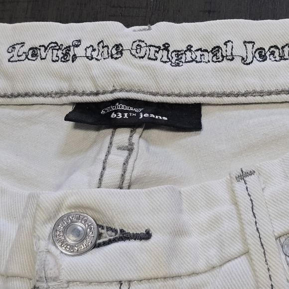 Levi's 631 White Skinny Jeans Women's Size 11 Medium - Picture 4 of 16